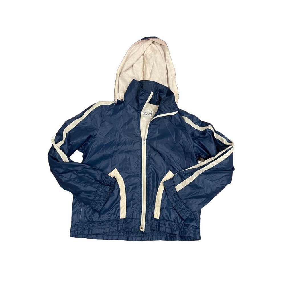 Vintage Rare Current seen Track Suit Jacket Blue Zip Up Medium